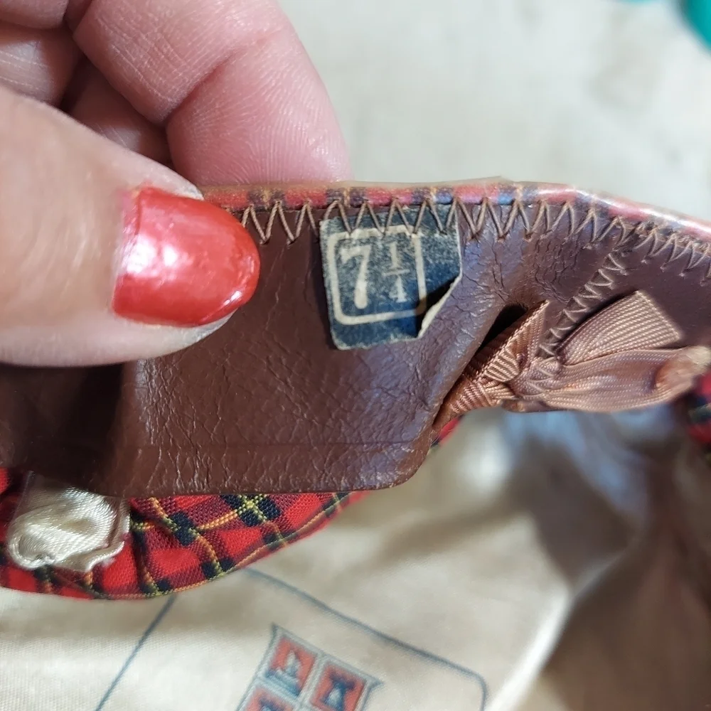 Vtg Red Plaid Cort Rain Cap by Cort Exclusive to J.L.‎ Hudson Adjustable Strap
